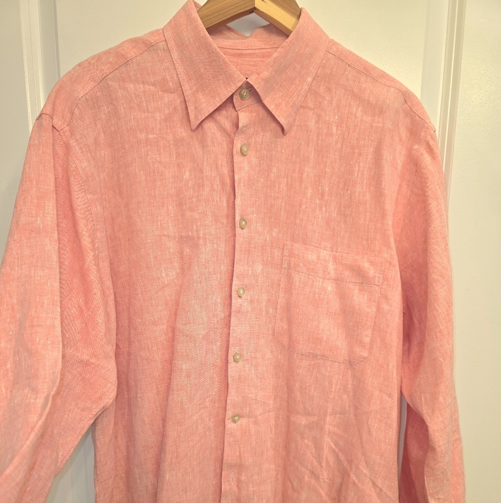 Scott Barber Casual Pink Button Down Shirt for Men